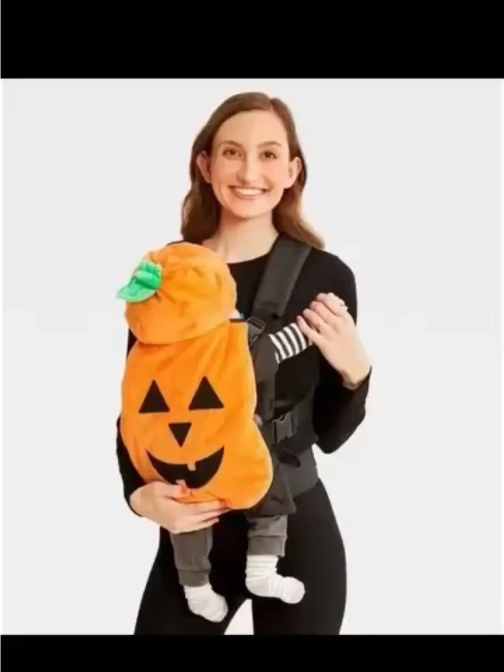 Kids Orange Pumpkin Costume Set with Jack-O'-Lantern Face